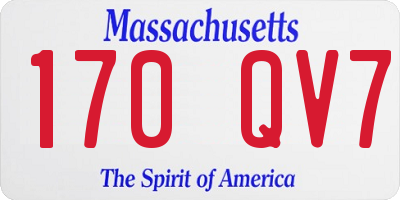 MA license plate 170QV7