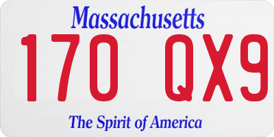 MA license plate 170QX9