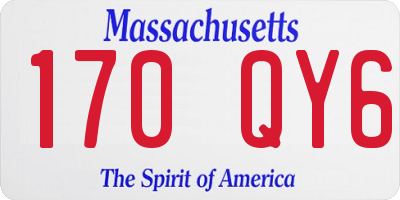 MA license plate 170QY6