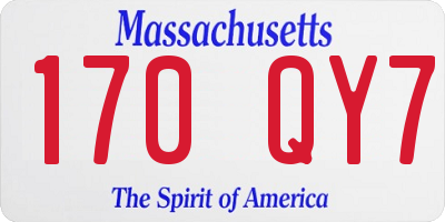 MA license plate 170QY7