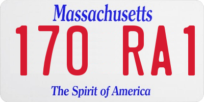 MA license plate 170RA1