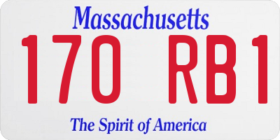 MA license plate 170RB1