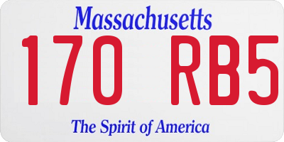 MA license plate 170RB5