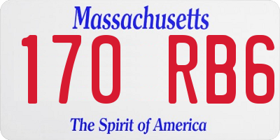 MA license plate 170RB6