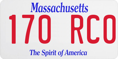 MA license plate 170RC0