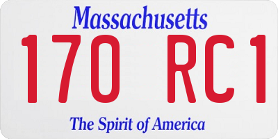 MA license plate 170RC1