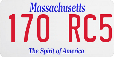 MA license plate 170RC5