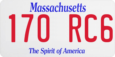MA license plate 170RC6