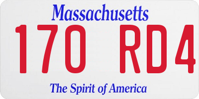 MA license plate 170RD4