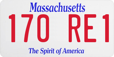 MA license plate 170RE1