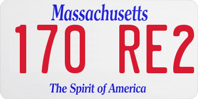 MA license plate 170RE2