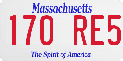 MA license plate 170RE5