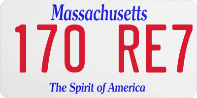 MA license plate 170RE7