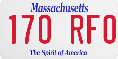 MA license plate 170RF0