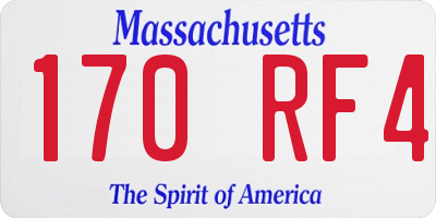 MA license plate 170RF4