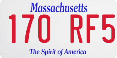 MA license plate 170RF5