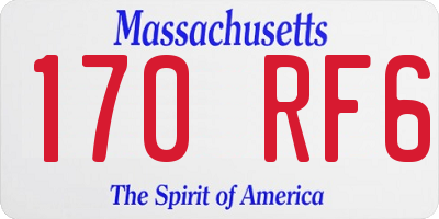 MA license plate 170RF6