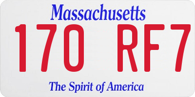 MA license plate 170RF7