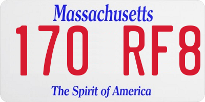 MA license plate 170RF8
