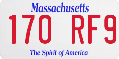 MA license plate 170RF9