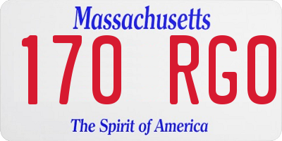 MA license plate 170RG0