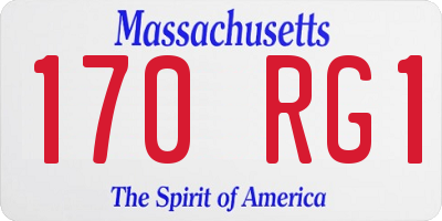 MA license plate 170RG1
