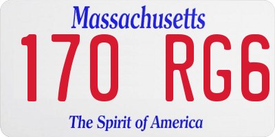 MA license plate 170RG6
