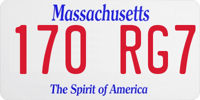 MA license plate 170RG7