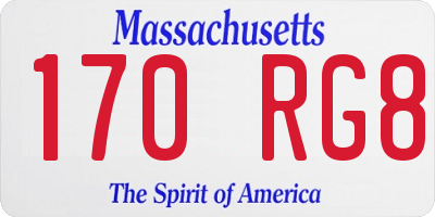 MA license plate 170RG8