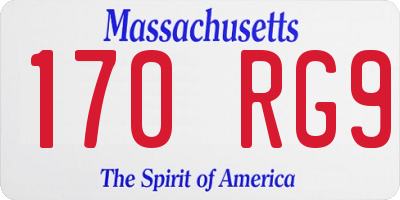 MA license plate 170RG9