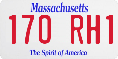 MA license plate 170RH1
