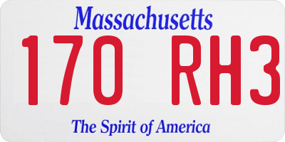 MA license plate 170RH3