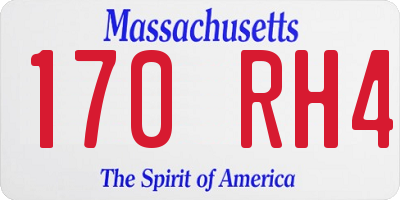 MA license plate 170RH4