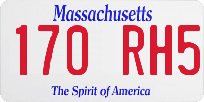 MA license plate 170RH5