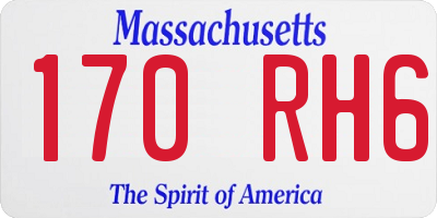 MA license plate 170RH6