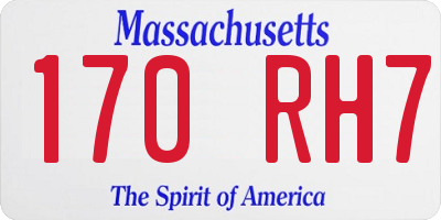 MA license plate 170RH7