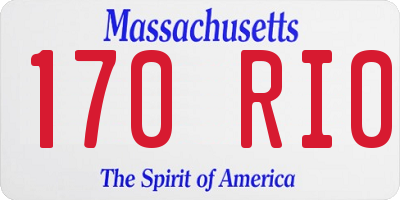 MA license plate 170RI0
