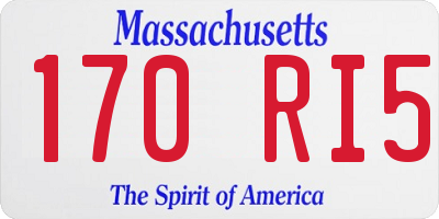 MA license plate 170RI5