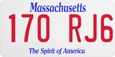 MA license plate 170RJ6
