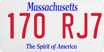 MA license plate 170RJ7