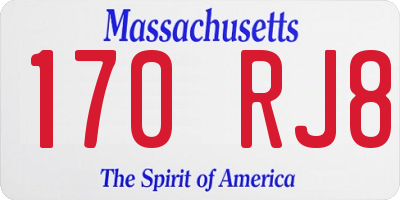 MA license plate 170RJ8