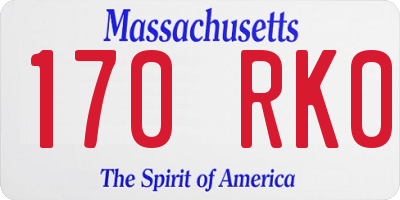 MA license plate 170RK0