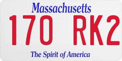 MA license plate 170RK2