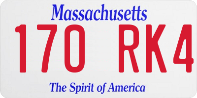 MA license plate 170RK4