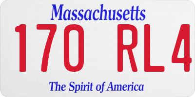 MA license plate 170RL4