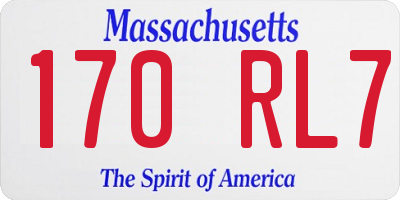 MA license plate 170RL7