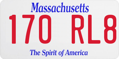 MA license plate 170RL8