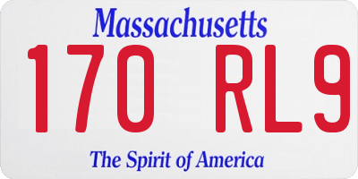 MA license plate 170RL9
