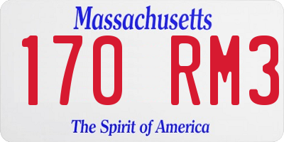 MA license plate 170RM3