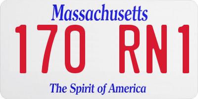 MA license plate 170RN1